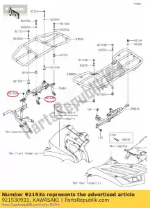 Kawasaki 921530931 parafuso, flangeado, 8x14 - Lado inferior