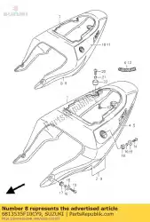 Aqui você pode pedir o tape frame cove em Suzuki , com o número da peça 6813535F10CY9: