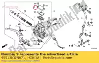 45513KWN671, Honda, tampa, cilindro mestre honda  cbr 110 250 2011 2013 2017 2018 2019, Novo