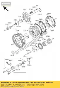 kawasaki 131160006 rod-push, koppeling zg1000-a18 - Onderkant