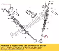 14711KTE910, Honda, valve, in. honda  cbf 125 2009 2010 2011 2013 2018, Nouveau