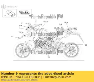 Piaggio Group 898104 carénage arrière droit déc. 