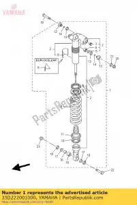 yamaha 33D222001000 conjunto de amortecedor traseiro, traseiro - Lado inferior