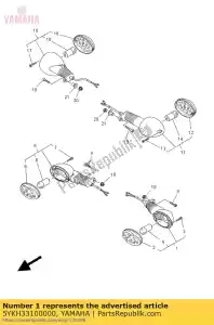 yamaha 5YKH33100000 knipperlicht vooraan - Onderkant