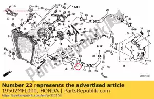 Honda 19502MFL000 hose, oil cooler - Bottom side