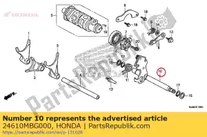 honda 24610MBG000 broche comp., changement de vitesse - La partie au fond