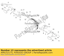 Aprilia AP8152175, Binnenzeskantschroef m6x10, OEM: Aprilia AP8152175