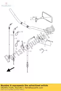 suzuki 5820017G00 conjunto de cables, embrague - Lado inferior