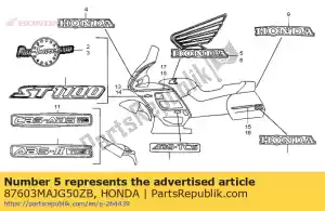 Honda 87603MAJG50ZB mark, r. top shelter (### - Il fondo