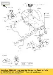 Ici, vous pouvez commander le réservoir-carburant, c. F. B. Gre auprès de Kawasaki , avec le numéro de pièce 51089529635K: