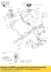 Kawasaki 51089529635K réservoir-carburant, c.f.b.gre - La partie au fond