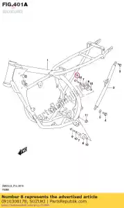 Suzuki 0910308178 parafuso 8x38 - Lado inferior