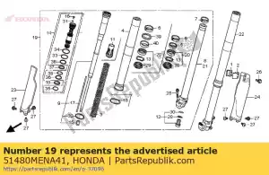 Honda 51480MENA41 fork sub assy,r f - Bottom side