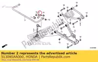 51308SAA000, Honda, beugel, vr. stabilisator honda sxs500m pioneer 500 sxs700m2p sxs700m4p 700 , Nieuw