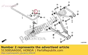 honda 51308SAA000 beugel, vr. stabilisator - Onderkant