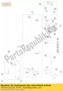 ktm 78101132120 bottom triple clamp cpl. - Bottom side