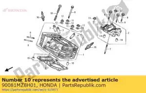 honda 90081MZ8H01 parafuso, cilindro, - Lado inferior