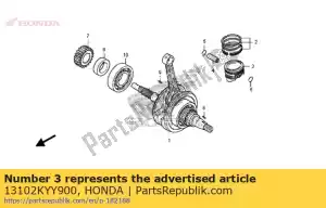 honda 13102KYY900 piston (0,25) - La partie au fond