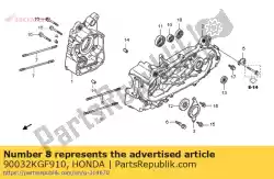 Ici, vous pouvez commander le boulon, goujon de cylindre, 8x20 auprès de Honda , avec le numéro de pièce 90032KGF910: