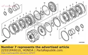 Honda 22551PA9010 plaque, embrayage (1) (2. - La partie au fond