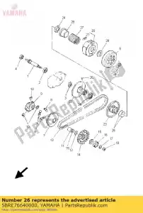 yamaha 5BRE76640000 pin, guia - Lado inferior