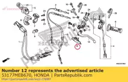 Aquí puede pedir cubierta, l. Palanca de la manija de Honda , con el número de pieza 53177MEB670: