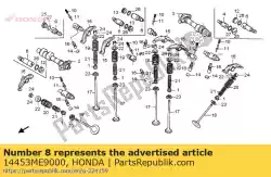 Here you can order the shaft c,rocker from Honda, with part number 14453ME9000: