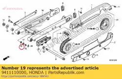 Ici, vous pouvez commander le rondelle, ressort, 10mm auprès de Honda , avec le numéro de pièce 9411110000: