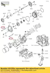 Kawasaki 921531649 parafuso, flangeado, 6x75 - Lado inferior