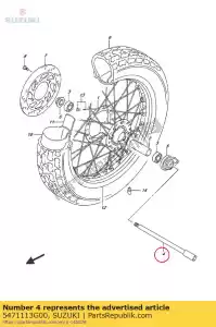 suzuki 5471113G00 axle,front - Bottom side