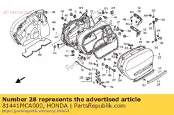 Aqui você pode pedir o tampa interna, l. Alforje em Honda , com o número da peça 81441MCA000: