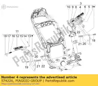 574226, Piaggio Group, Reposapiés gilera ice stalk stalker 50 1998 2005 2007 2008, Nuevo