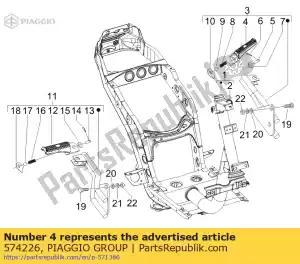 Piaggio Group 574226 reposapiés - Lado inferior