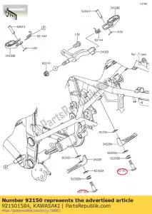 kawasaki 921501584 perno, casquillo, 8x34 klx250-e1 - Lado inferior