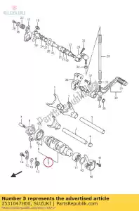 suzuki 2531047H00 came, mudança de marcha - Lado inferior