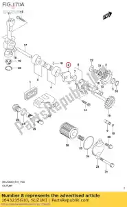 Suzuki 1643235G10 plaque, pompe à huile - La partie au fond