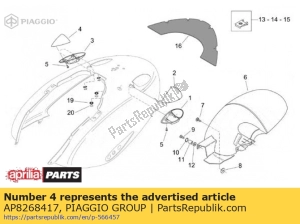 aprilia AP8268417 clignotant droit. blanc - La partie au fond