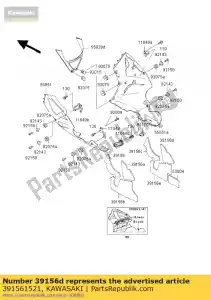 Kawasaki 391561521 pad, lwr cowling, rh, su - Il fondo