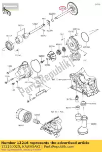 kawasaki 132160020 gear-comp,oil pump,41t zr1000b - Bottom side