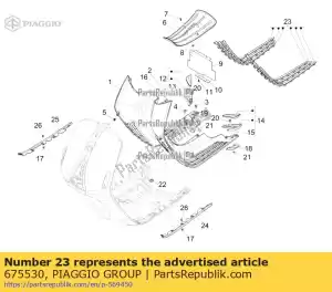 Piaggio Group 675530 bandes de kit. marchepied - La partie au fond