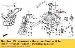 Ici, vous pouvez commander le vis, réglage du capot inférieur auprès de Honda , avec le numéro de pièce 90124MM9000: