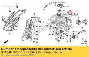 honda 90124MM9000 vis, réglage du capot inférieur - La partie au fond