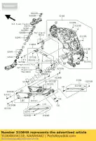 31064005411E, Kawasaki, pipe-comp, sub frame, lh, b kawasaki zzr abs 1400, Novo