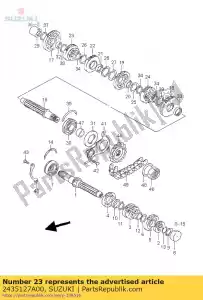 suzuki 2435127A00 engrenagem, 5ª conduzida - Lado inferior