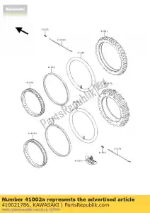 Kawasaki 410021786 band, rr, 4.10-18 4pr, t - Onderkant