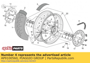 aprilia AP9100560 achterwiel 5.5x17 