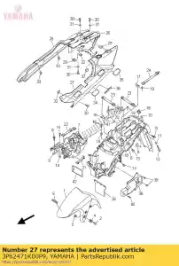 yamaha 3P62471K00P9 deksel, staart 1 - Onderkant