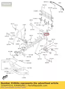 kawasaki 31064Y014 01 tubo-comp, techo, izq. - Lado inferior