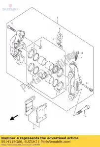 Suzuki 5914118G00 alfiler - Lado inferior