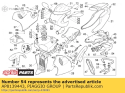 Aprilia AP8139443, Cubrir soporte silla izquierda grupo, OEM: Aprilia AP8139443